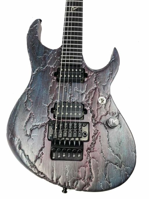 Details of the Rotten Flesh finish on Iiro's new custom guitar